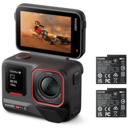 Insta360 Ace Pro 2 Dual Battery Bundle Action Camera, Black
