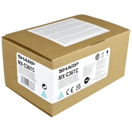 Sharp MX-C36TC (MXC36TC) Toner Cartridge, Cyan (MXC36TC)