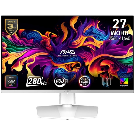 Monitor|MSI|26.5 "|2560 x 1440 pixels|Wide Quad HD|Native aspect ratio 16:9|QD-OLED|Flat|MAG272QPWQD-OLEDX28