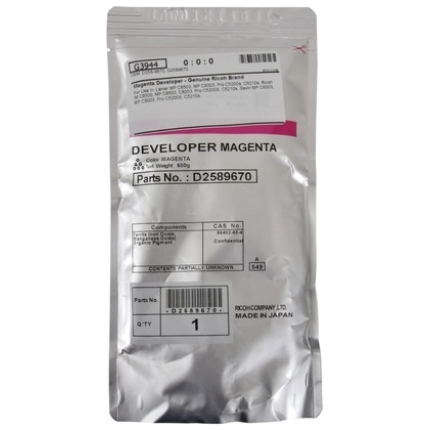 Ricoh D258-9670 (D2589670) Developer, Magenta
