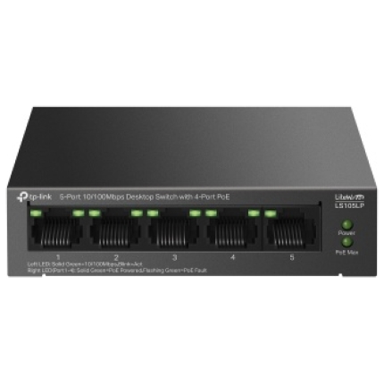 TP-Link LiteWave LS105LP 5-Port 10/100Mbps Desktop Switch with 4-Port PoE