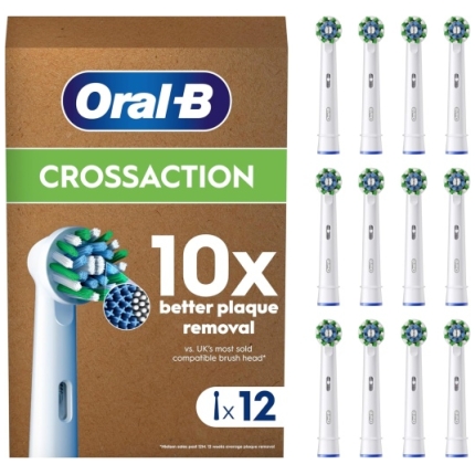 Oral-B Pro Cross Action x12 Toothbrush heads, White
