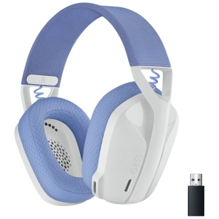 Logitech G435 LIGHTSPEED Wireless Gaming Headset, Bluetooth, Off White and Lilac