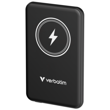 Verbatim 32240 Charge 'n' Go Magnetic Wireless Power Bank 5000mAh, Black