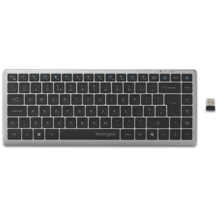 Kensington KB435 EQ Rechargeable Multi-Device Compact Keyboard RF+BT, US, Space Grey