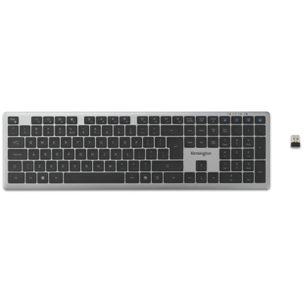 Kensington KB535 EQ Rechargeable Multi-Device Full Size Keyboard RF+BT, US, Space Grey