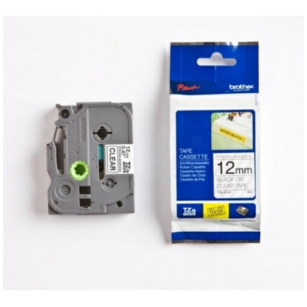 Brother TZe-S131 (TZeS131) Labelling Tape, Strong Adhesive, Black on Clear, 12mm 8m (TZe-S131)