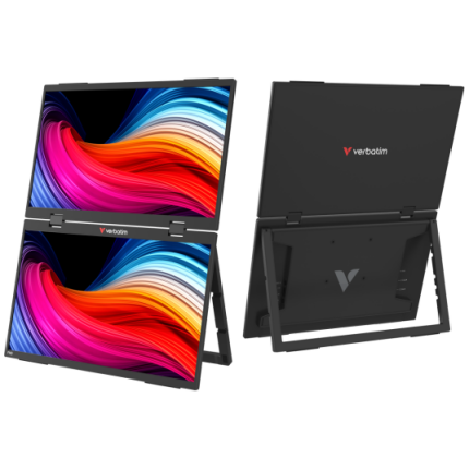 Verbatim 32403 Dual Portable Monitor 15.6'' × 2 IPS FHD 1920x1080 10ms 250cd/m2 60Hz, Black