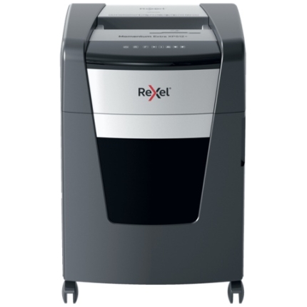 Rexel Momentum Extra XP512+ Paper Shredder Jam Free Micro Cut 2x15mm P-5 45L 55dB, Black/Grey